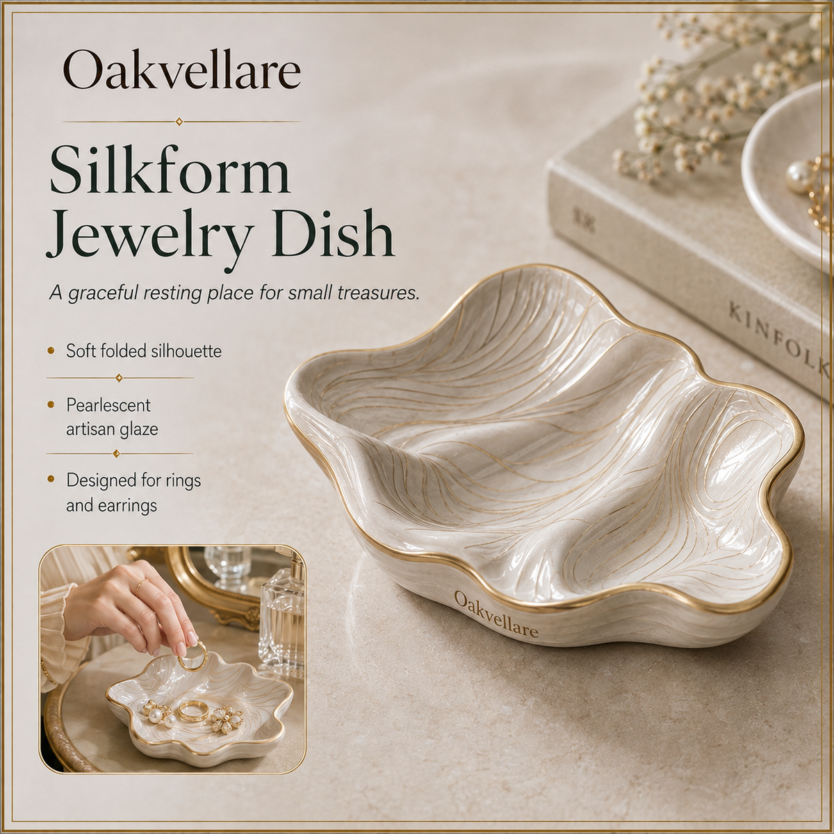 Oakvellare™ Silkform Folded Jewelry Dish